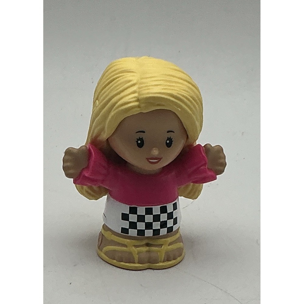 Mattel Fisher Price 2022 Little People Blonde Barbie Race Car Driver HCF59